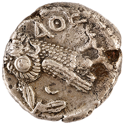 Тетрдрахма Атине, сребро, IV век пре н. е. 