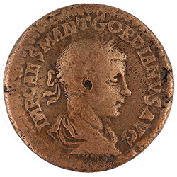 Гордијан III (238–244), бронзани новац искован у Виминацијуму 240/241. гoдине